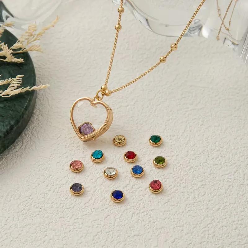 Heart Floating Locket with Birthstone Charms