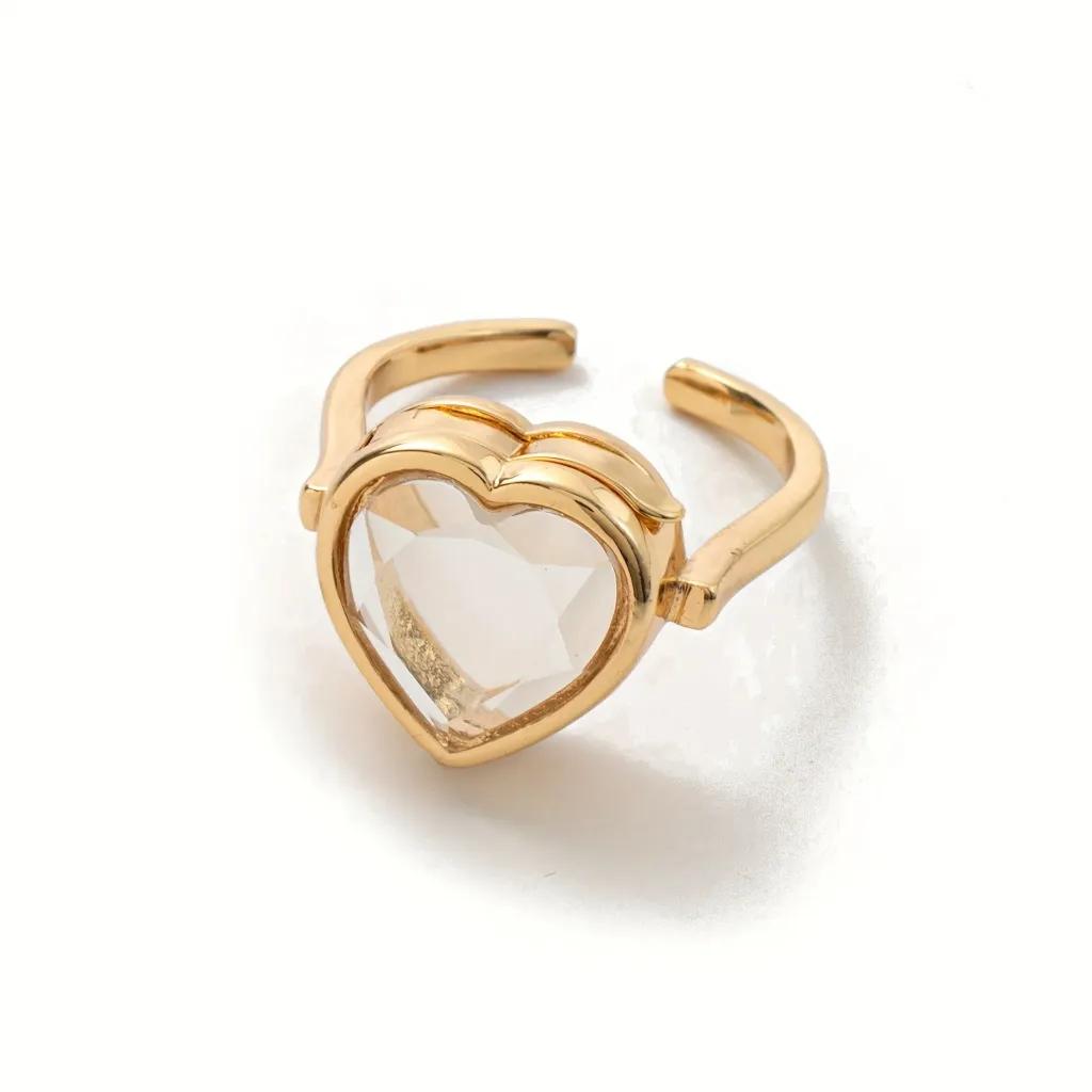 Heart Crystal Adjustable Ring