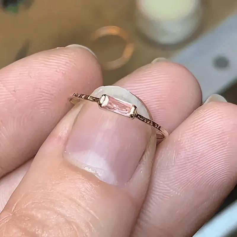 Pink Baguette Stacking Ring